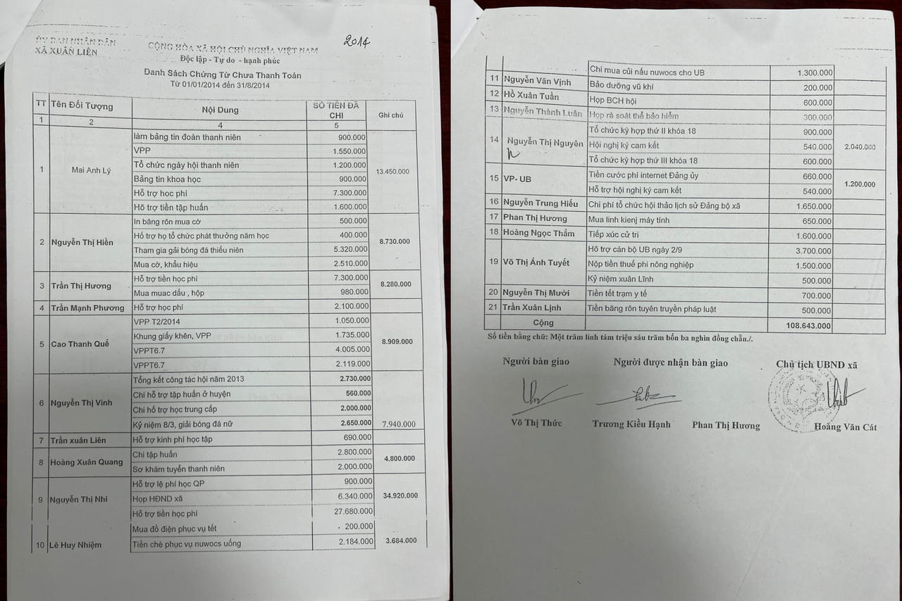 Nhiều thắc mắc xung quanh việc giải quyết tố cáo của nguyên Chủ tịch UBND xã Xuân Liên: Có thuộc nhiệm vụ chi của ngân sách hay không?