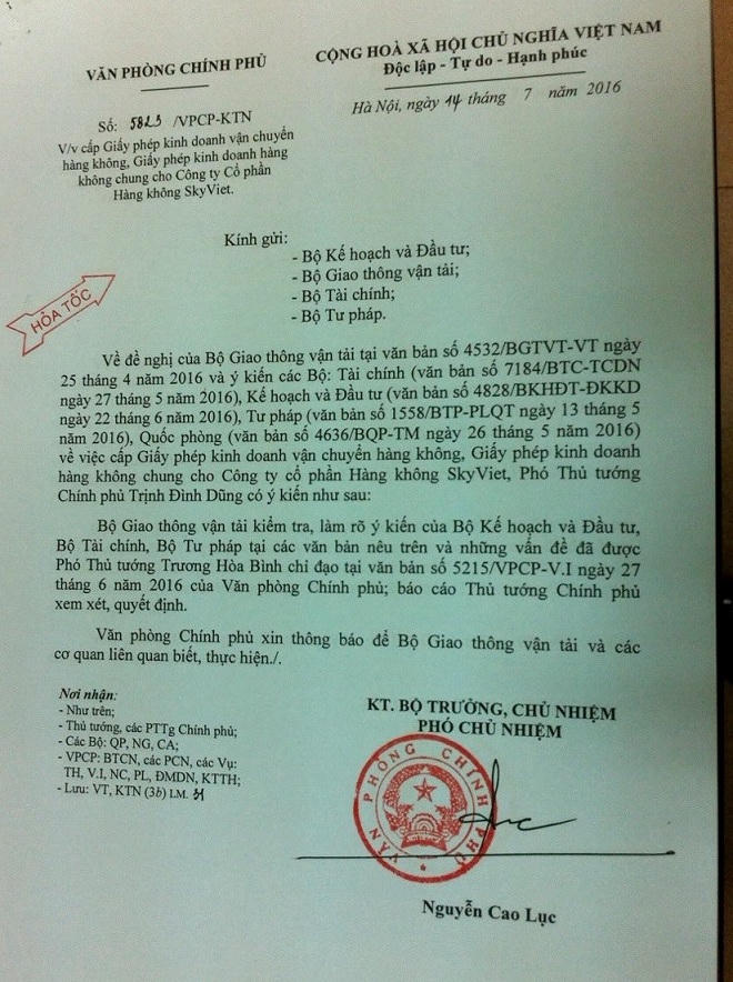 Chính phủ yêu cầu giải trình việc góp vốn thành lập SkyViet