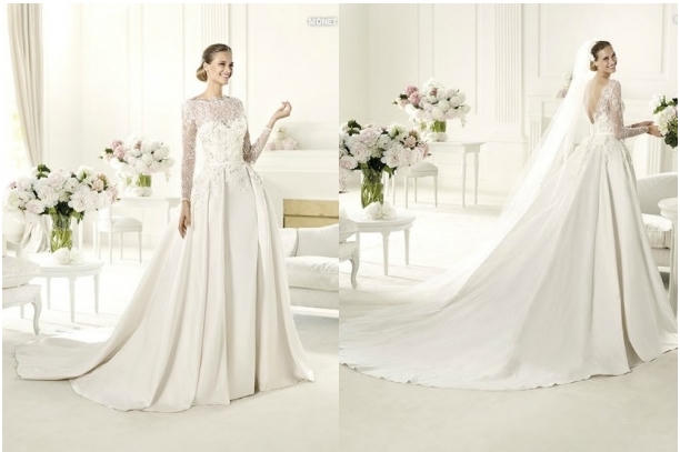 Kết quả hình ảnh cho Váy cưới Váy dài tay