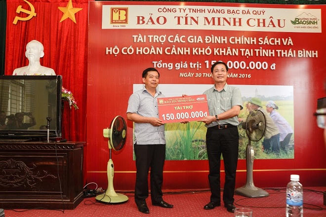 Bảo Tín Minh Châu trao từ thiện 150 triệu đồng tại Thái Thụy - Thái Bình