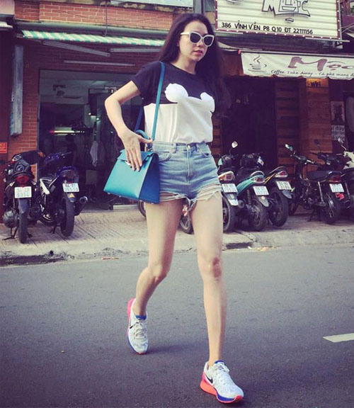 Kết quả hình ảnh cho Jean shorts: sao Việt