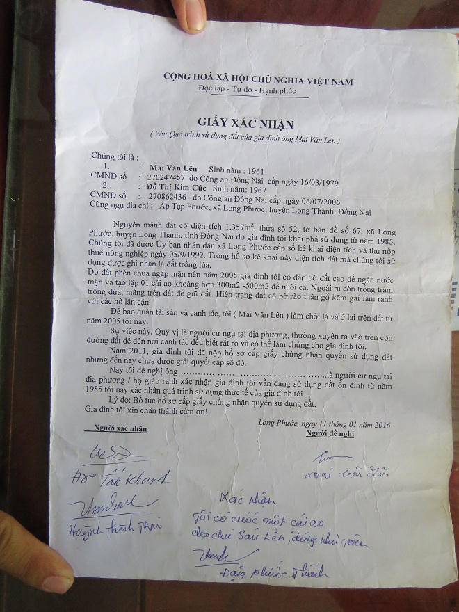 Đồng Nai: Người dân 5 năm mỏi mòn chờ cấp giấy CNQSD đất