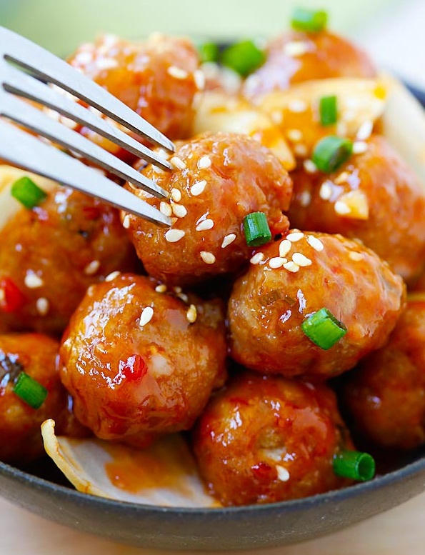 Kết quả hình ảnh cho Thịt viên sốt chua ngọt