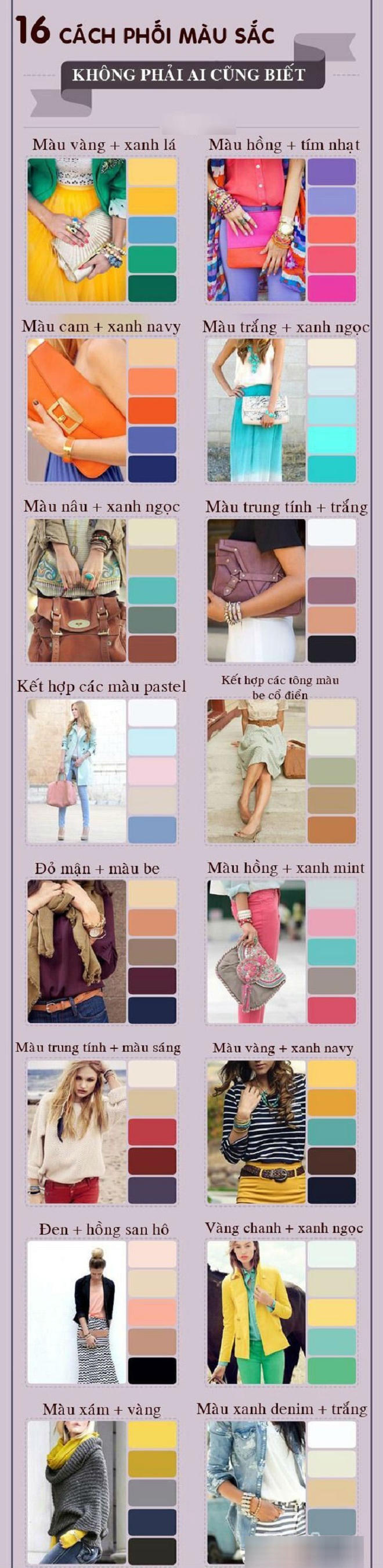 16 chiêu phối màu nếu muốn mặc đẹp hơn