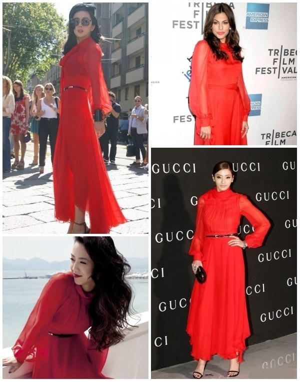 Kết quả hình ảnh cho Váy màu đỏ sao Châu Âu