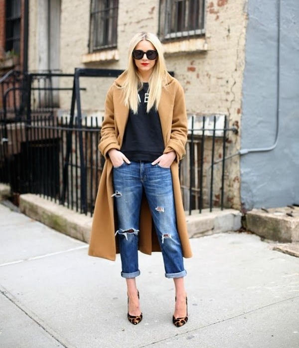 Kết quả hình ảnh cho quần jean boyfriend và áo khoác da sao Châu Âu