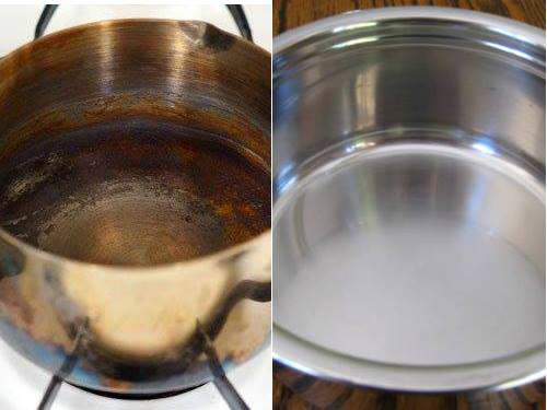 Kết quả hình ảnh cho Rửa sạch và làm bóng xoong chảo