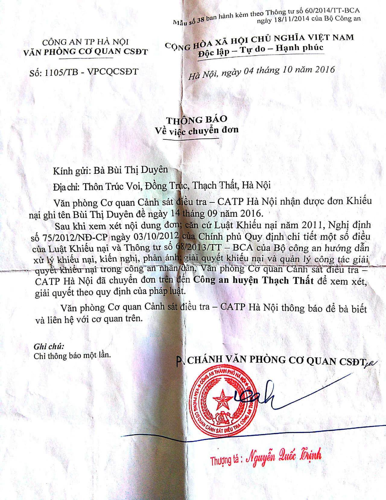 Thạch Thất: Tai nạn giao thông gây chết người hơn 1 năm vẫn “bỏ ngỏ”