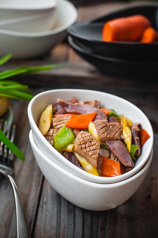 Kết quả hình ảnh cho Cật heo xào rau củ