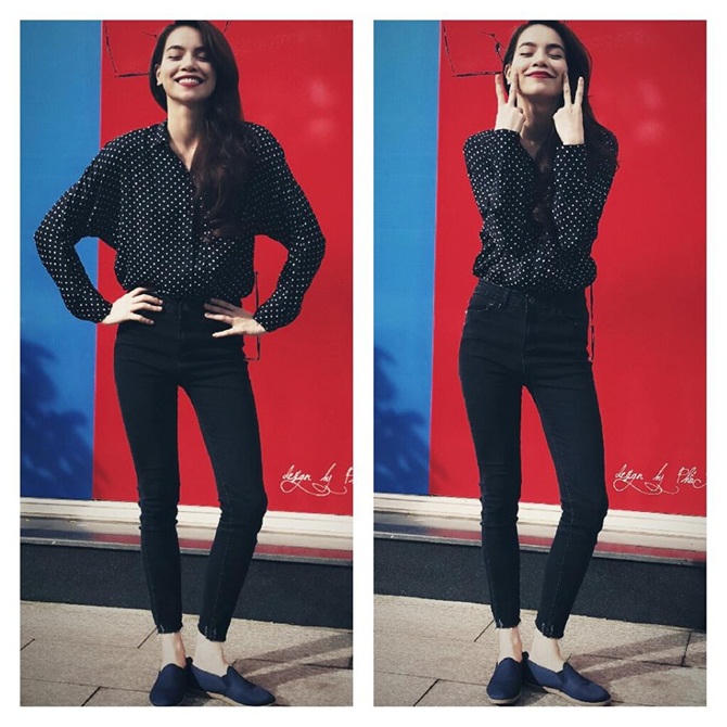 Kết quả hình ảnh cho Quần jeans Hồ Ngọc Hà