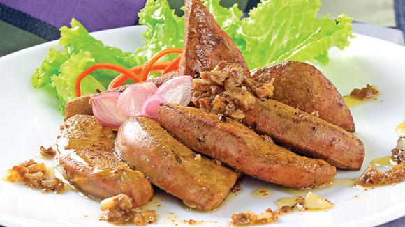 Kết quả hình ảnh cho Lòng heo rán ngũ vị