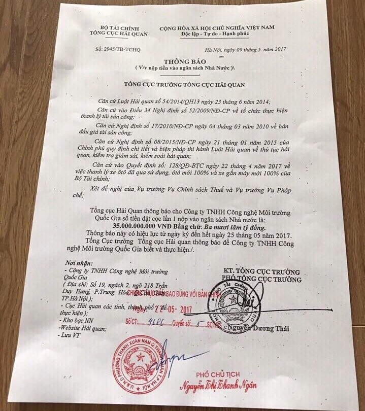 Tổng cục Hải quan cảnh báo hành vi giả mạo công văn của Hải quan để lừa đảo