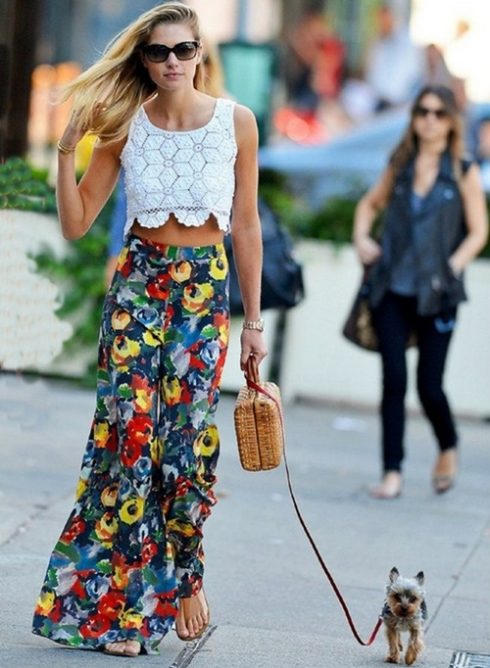 Quần ống rộng họa tiết điệu đà cho ngày hè