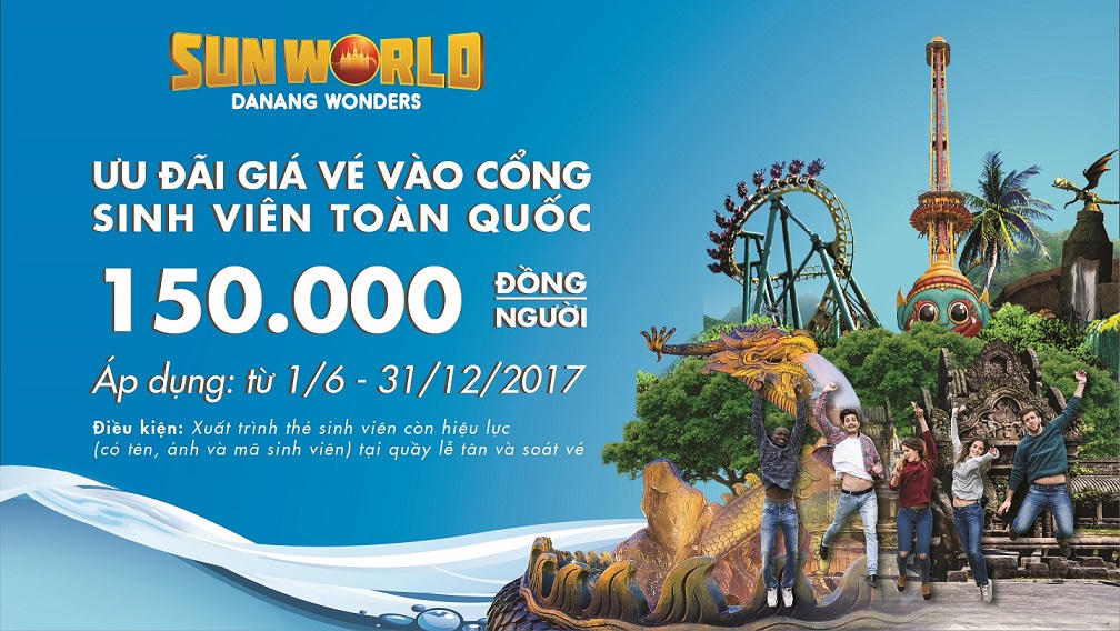 Chỉ với 150 ngàn đồng, sinh viên được chơi thả ga tại Sun World Danang Wonders (Asia Park)