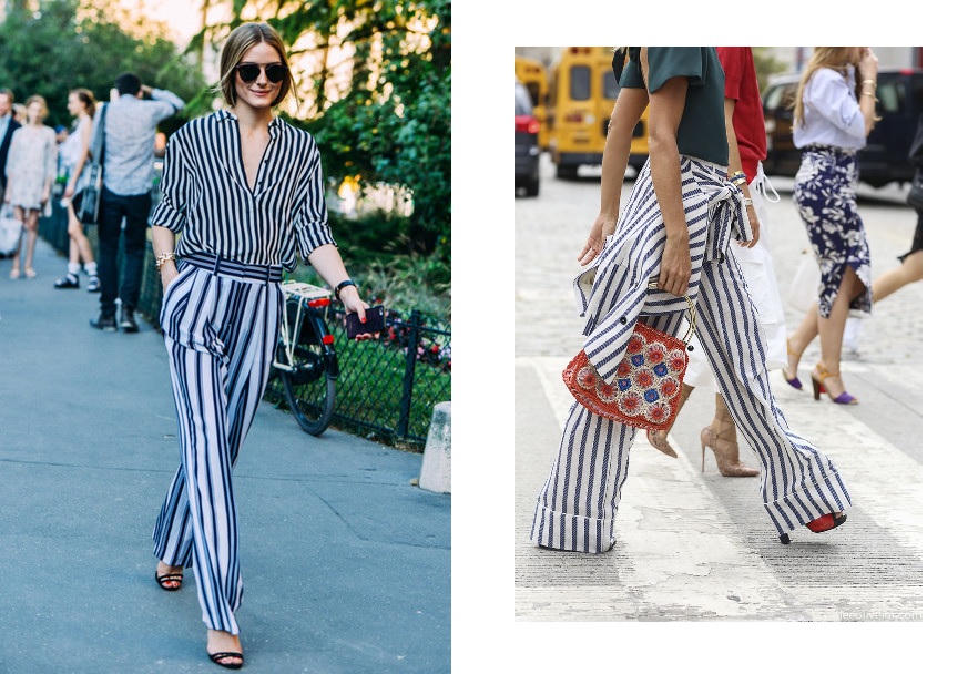 Quần họa tiết kẻ sọc rất dễ phối đồ và không kén chọn vóc dáng.