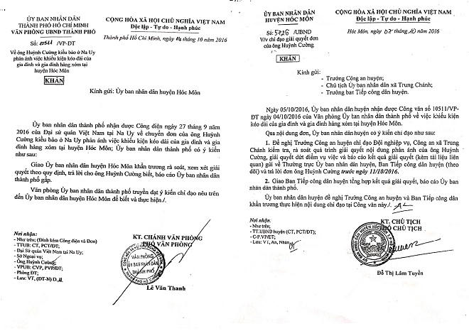 TP. Hồ Chí Minh: “Lờ” chỉ đạo, công an Hóc Môn chưa giải quyết dứt điểm khiếu nại của một Việt Kiều