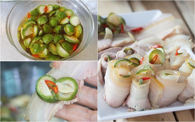 Kết quả hình ảnh cho thịt ba chỉ cuộn sấu