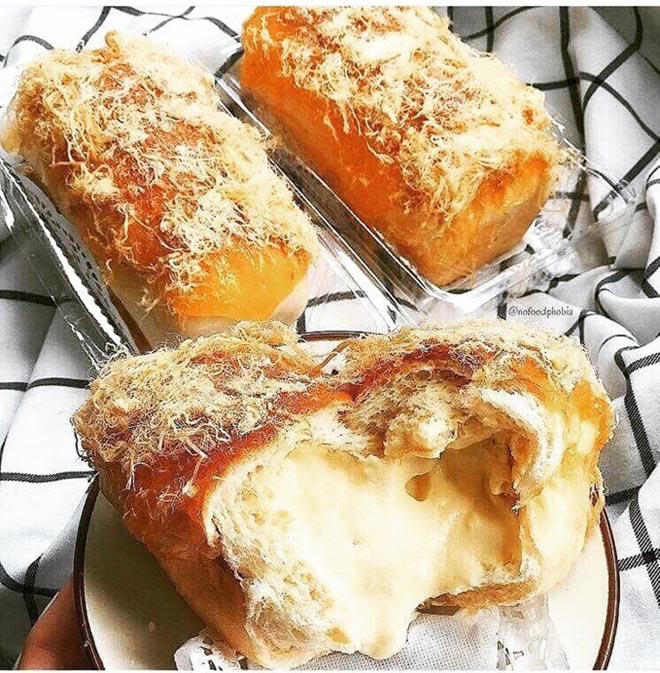 Kết quả hình ảnh cho bánh mì bông lan pho mai tan chảy