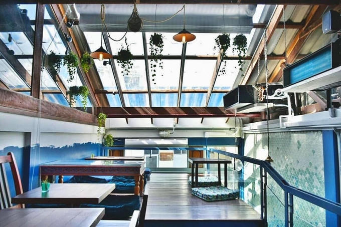 \'Sống ảo\' ở quán cà phê xanh nước biển Bangkok, Thái Lan