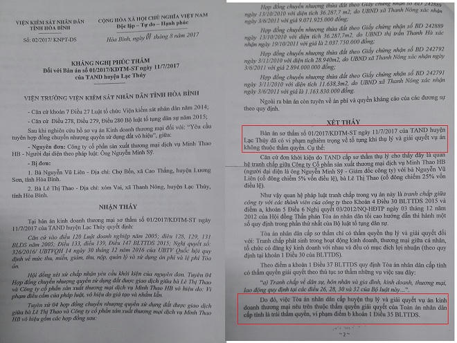 Hòa Bình: Cho rằng hai cấp tòa “xử sai”, đương sự “cầu cứu” giám đốc thẩm