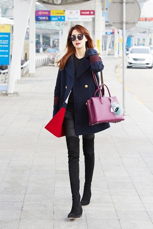 Thời trang sân bay của 'Nữ hoàng dao kéo' Lee Da Hae