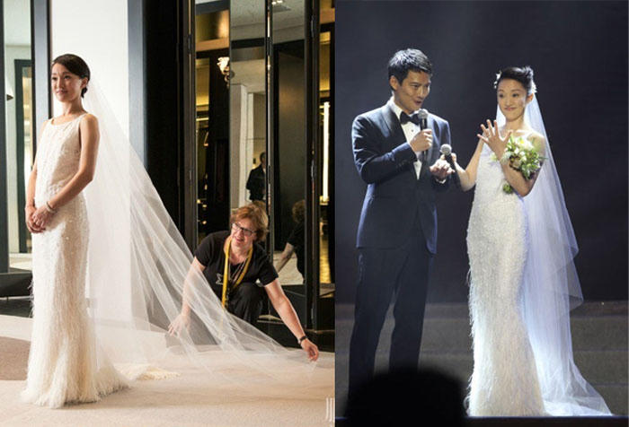 Váy cưới của sao nữ châu Á được may bởi những thương hiệu nào?