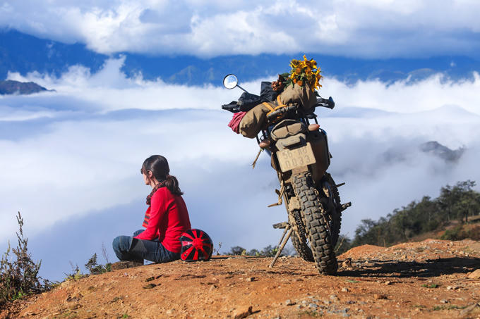 Một phượt thủ nữ chạy từ xuyên Việt ngất ngây&nbsp;với thiên đường mây tại đây