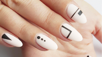 những mẫu móng tay đẹp cho 2018 đen trắng