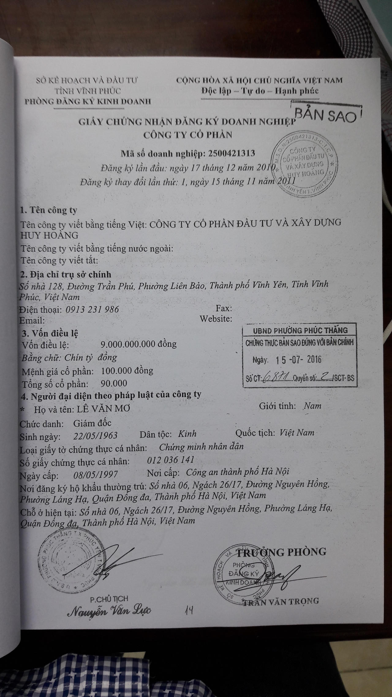 Vĩnh Phúc: Công ty Huy Hoàng “mông” hồ sơ để trúng thầu ?