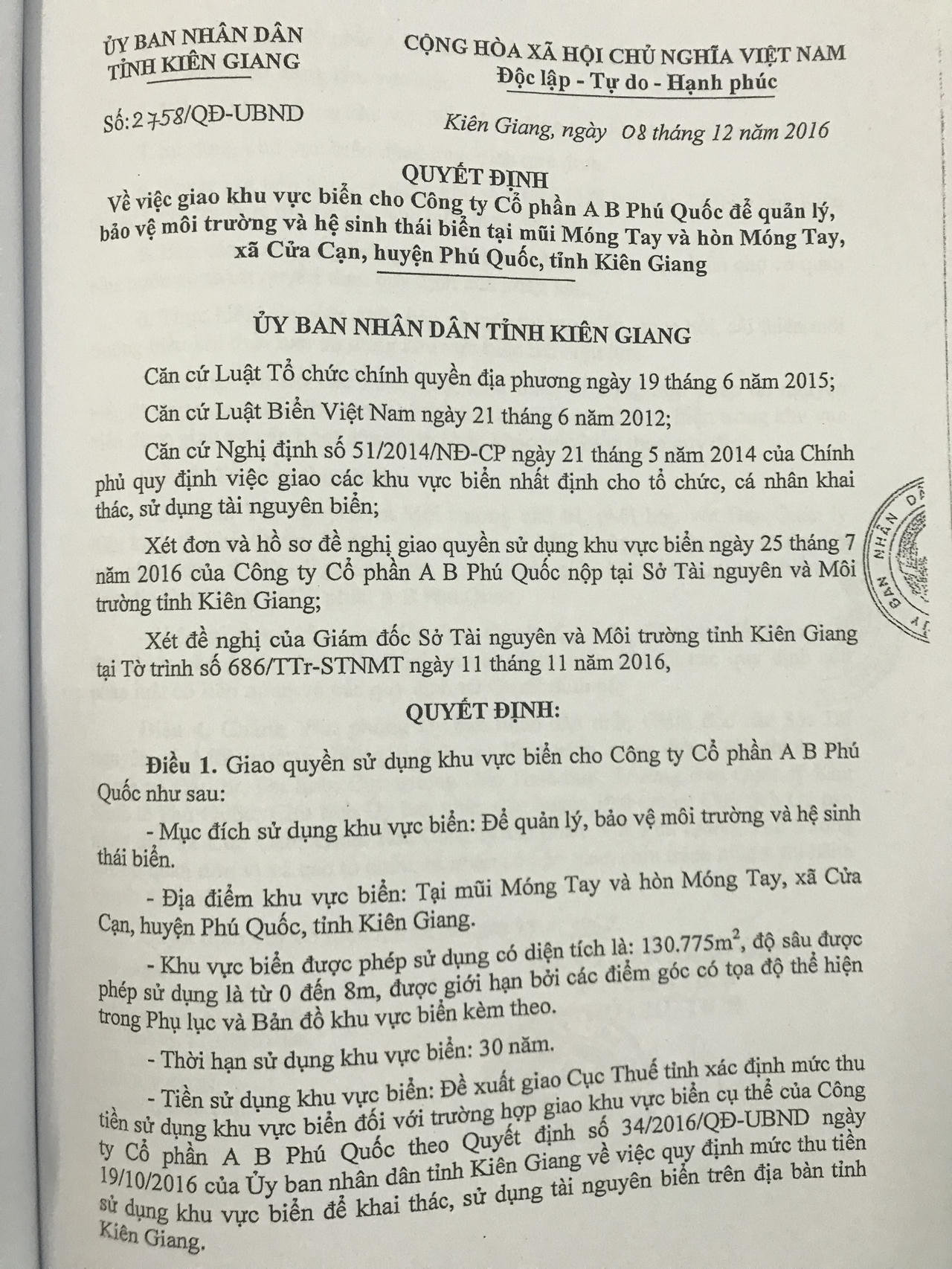 Làm rõ sự việc xung quanh dự án Móng Tay Resort: Công ty CP A B Phú Quốc lên tiếng