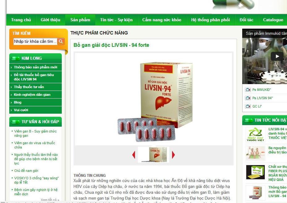 CTCP Đầu Tư Tư Kim Long quảng cáo TPCN sai quy định