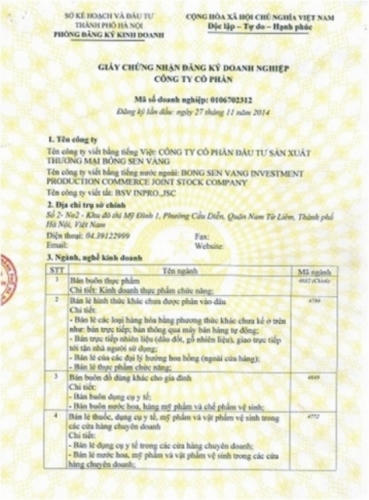 Công ty Bông Sen Vàng kinh doanh đa cấp “chui“?