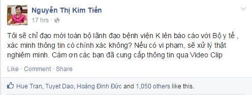 Phản ứng của Bộ Y tế trước clip "vòi tiền" bệnh nhân tại Bệnh viện K