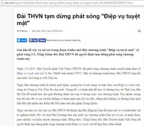 VTV dừng phát sóng 'Điệp vụ tuyệt mật' sau sự cố 'di dời' Thủ đô