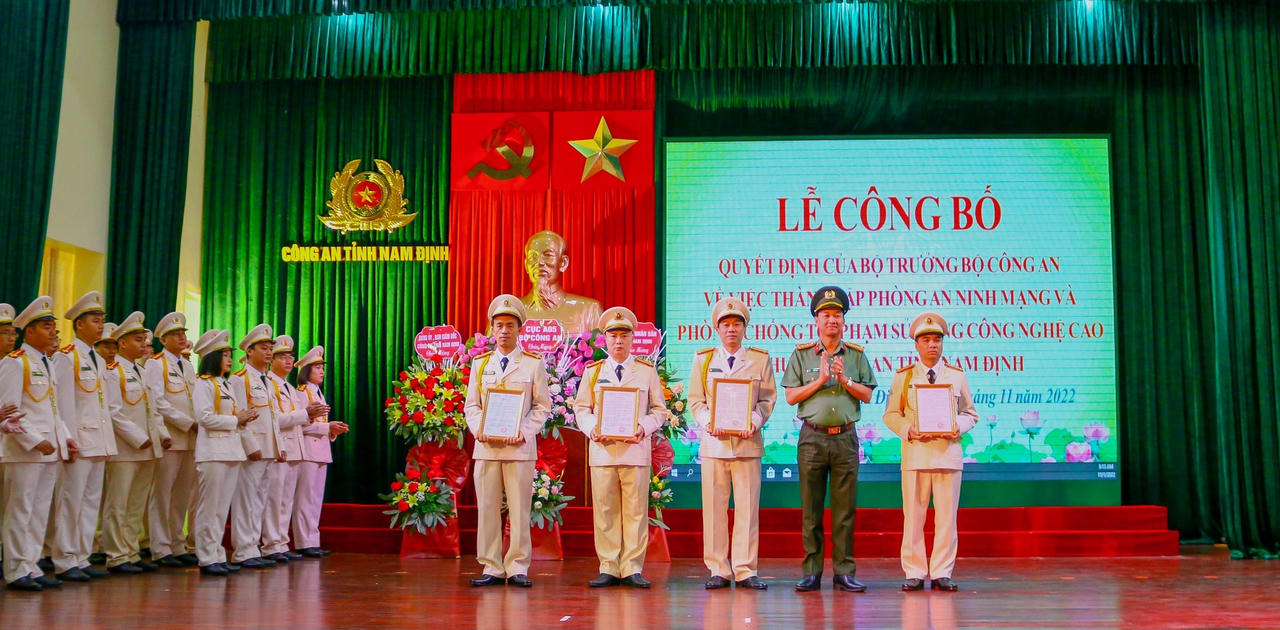 Nam Định: Công bố thành lập phòng an ninh mạng và phòng, chống tội phạm sử dụng công nghệ cao