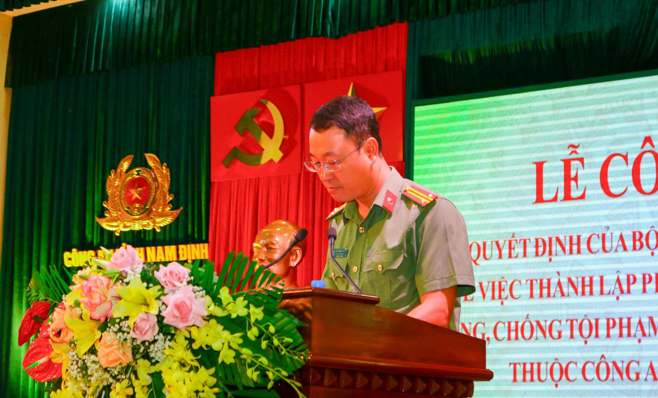 Nam Định: Công bố thành lập phòng an ninh mạng và phòng, chống tội phạm sử dụng công nghệ cao