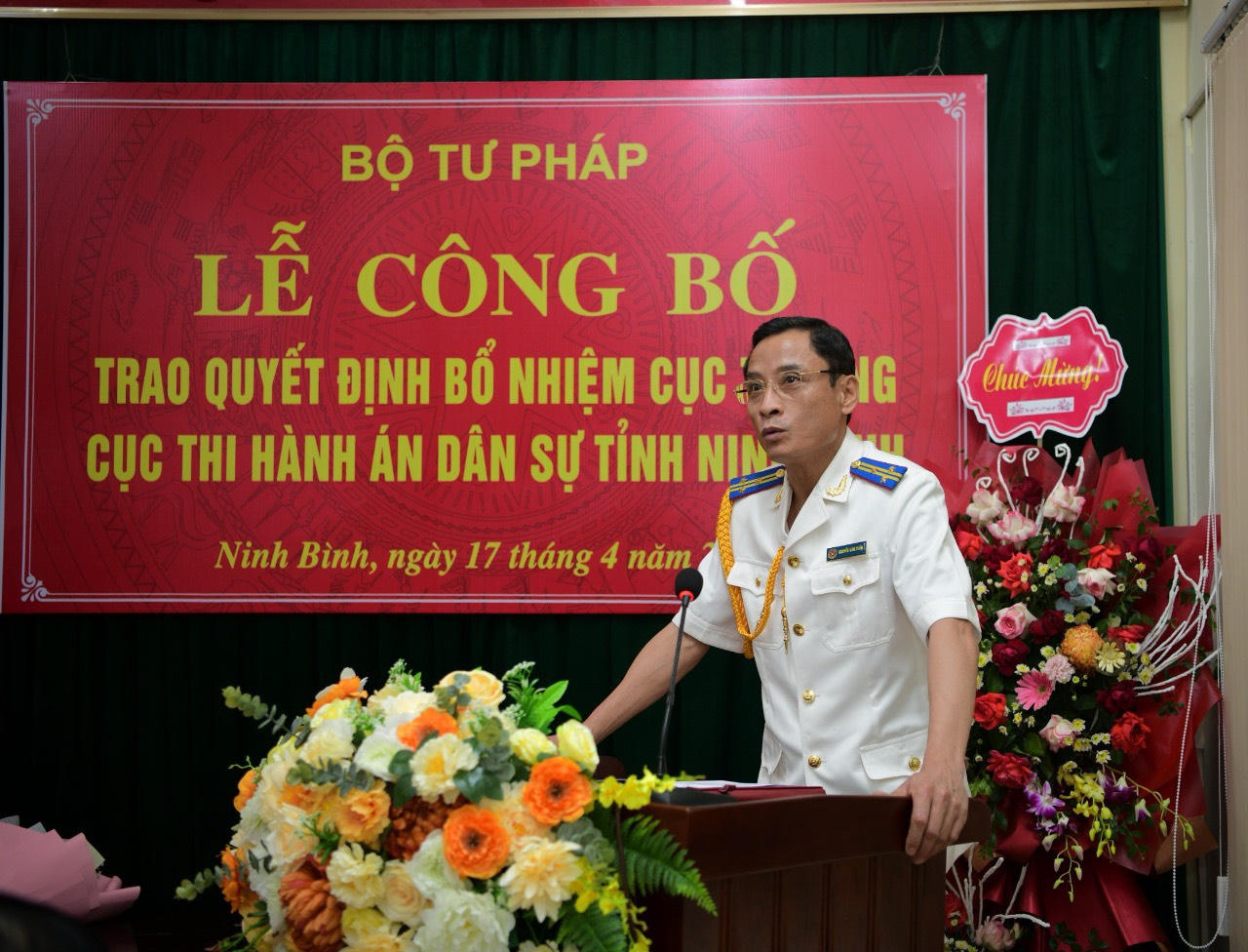 Ông Nguyễn Văn Tuấn giữ chức Cục trưởng Cục Thi hành án dân sự tỉnh Ninh Bình