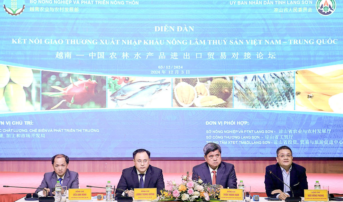 Tổng kim ngạch xuất nhập khẩu nông lâm thủy sản Việt Nam-Trung Quốc đạt 16 tỷ USD 11 tháng năm 2024