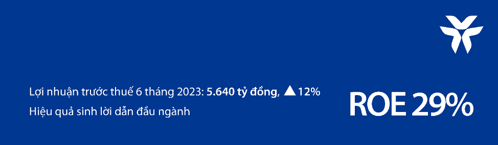 Lợi nhuận 6 tháng đầu năm 2023 của VIB tăng 12%, ROE đạt 29%