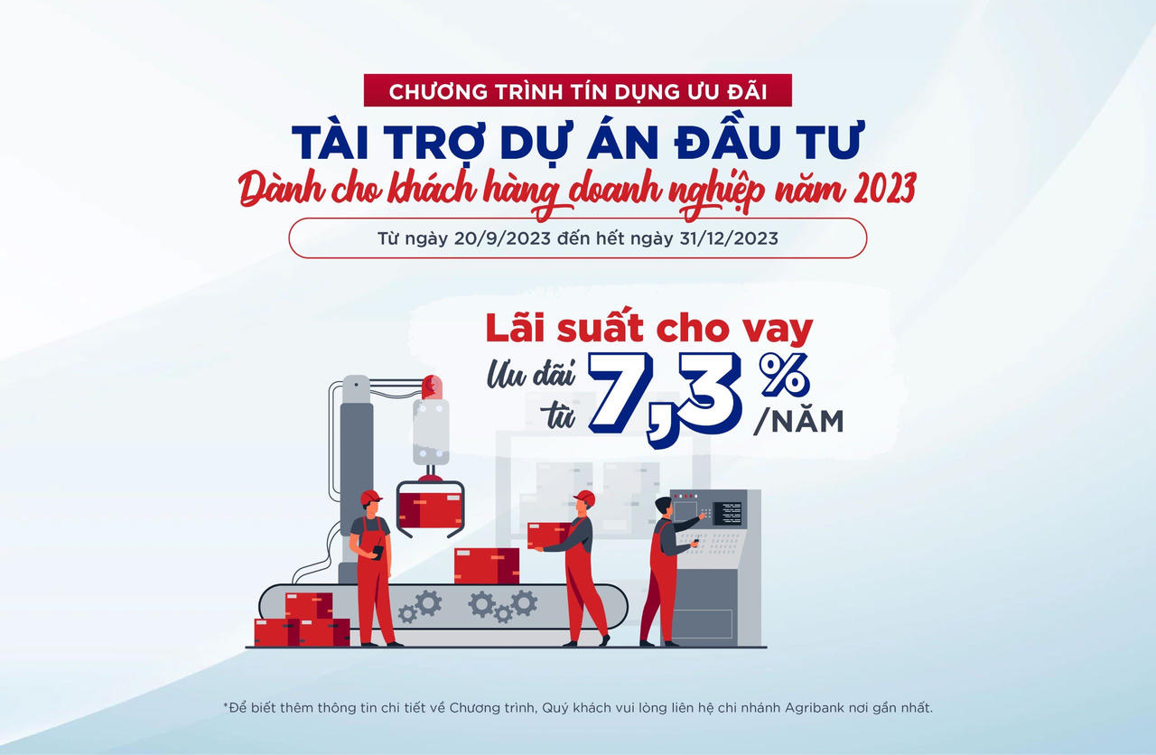 Agribank cho vay ưu đãi khách hàng doanh nghiệp đầu tư dự án 5 ngành trọng điểm năm 2023