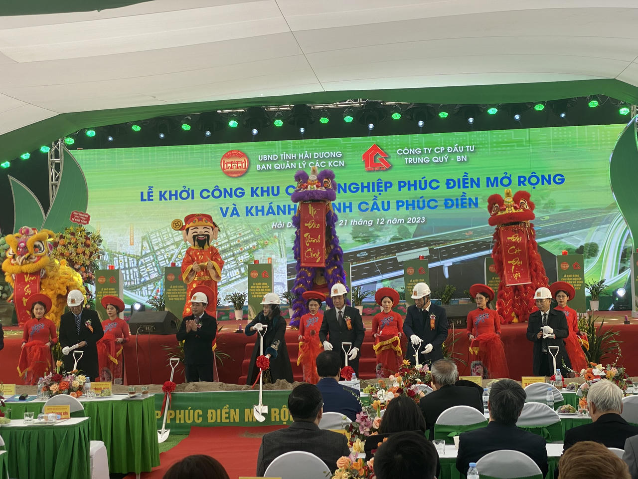 Khởi công khu công nghiệp Phúc Điền mở rộng và khánh thành cầu Phúc Điền