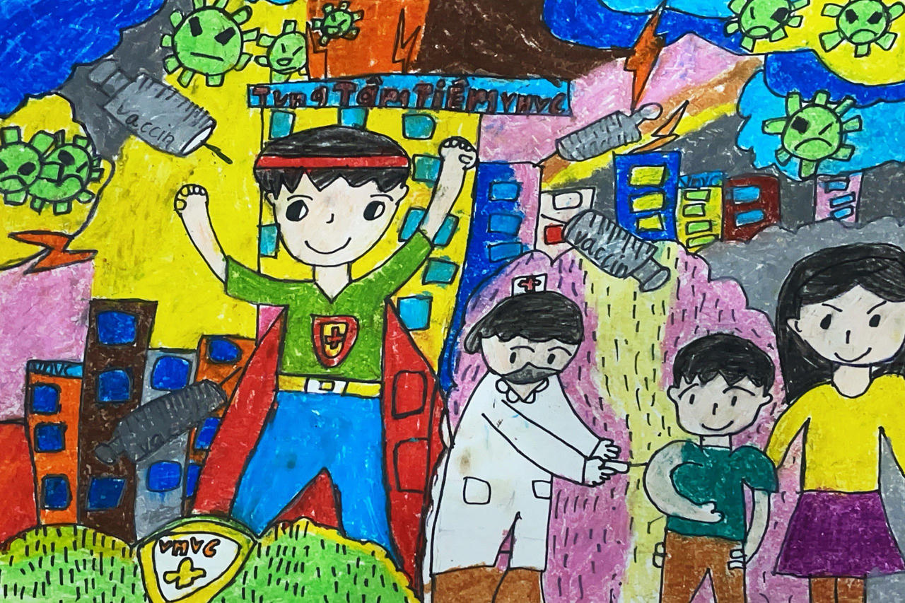 VNVC lập kỷ lục 10.000 bức vẽ về tiêm chủng vaccine
