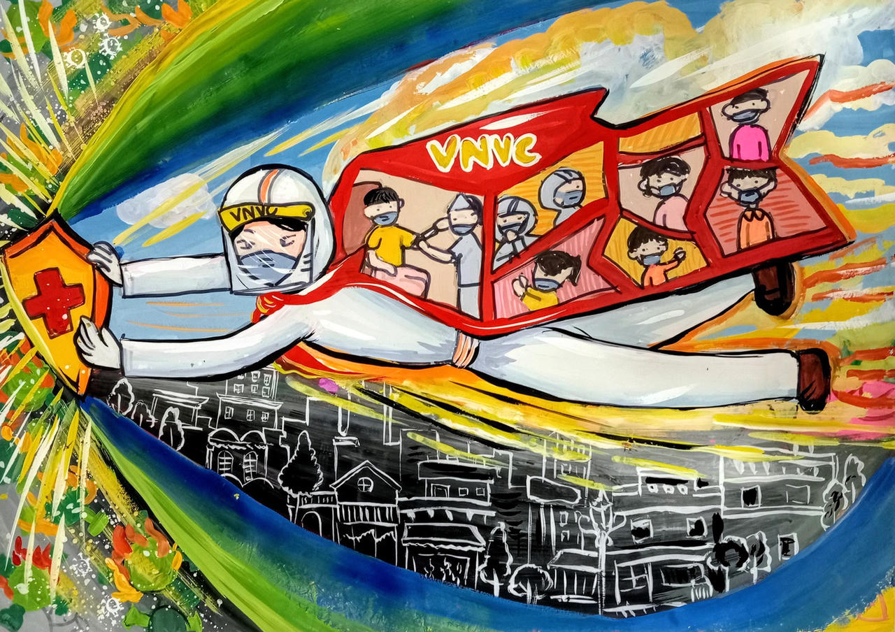 VNVC lập kỷ lục 10.000 bức vẽ về tiêm chủng vaccine