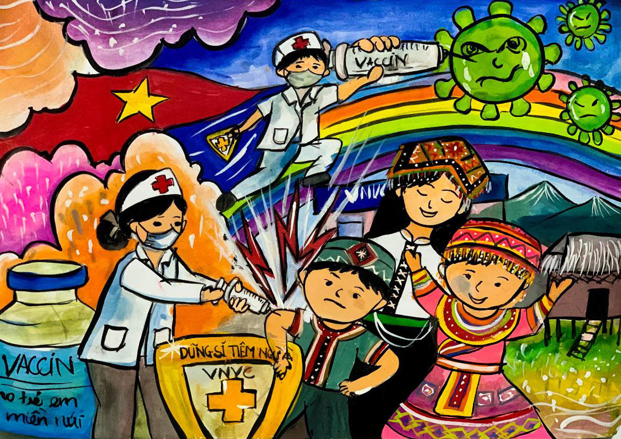 VNVC lập kỷ lục 10.000 bức vẽ về tiêm chủng vaccine