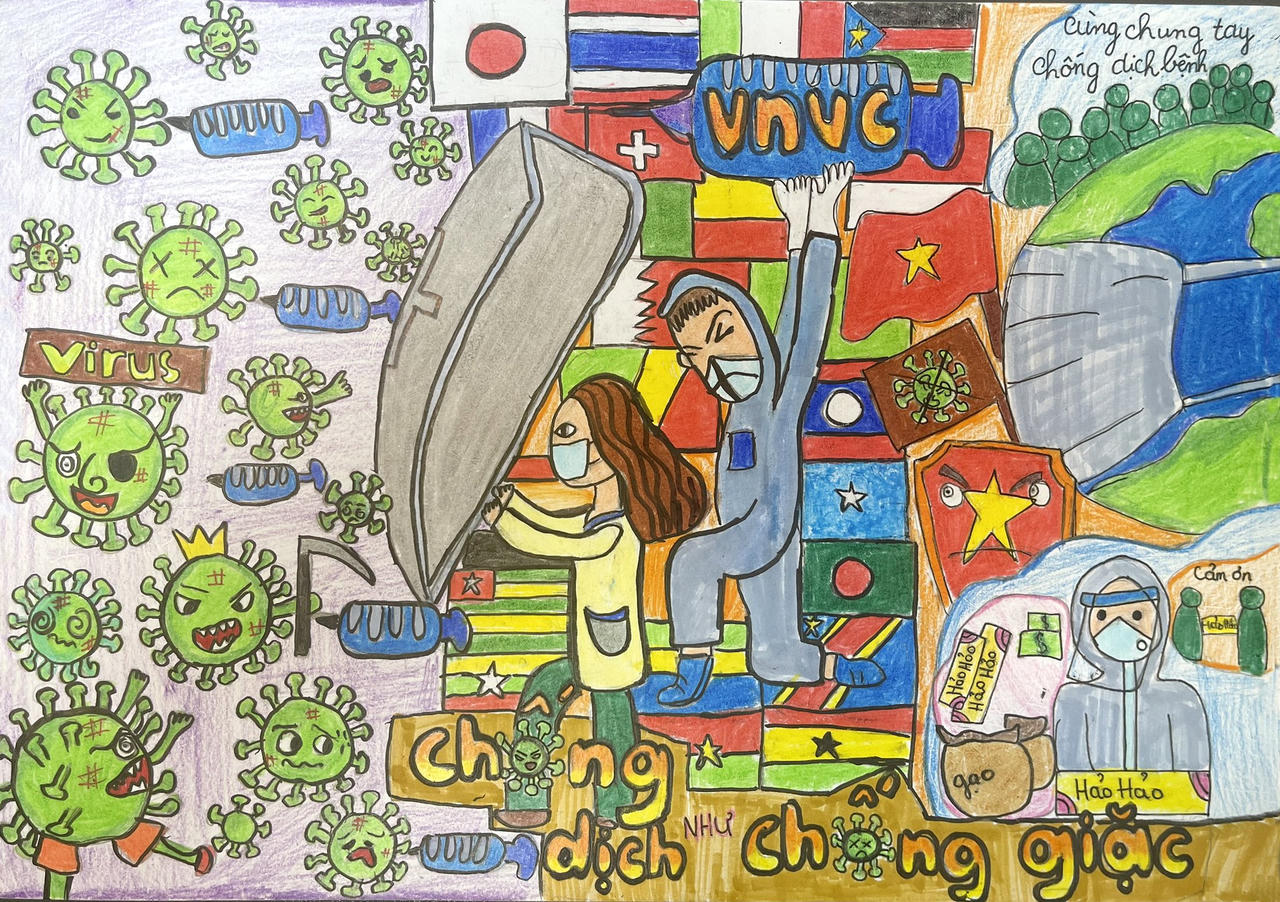 VNVC lập kỷ lục 10.000 bức vẽ về tiêm chủng vaccine