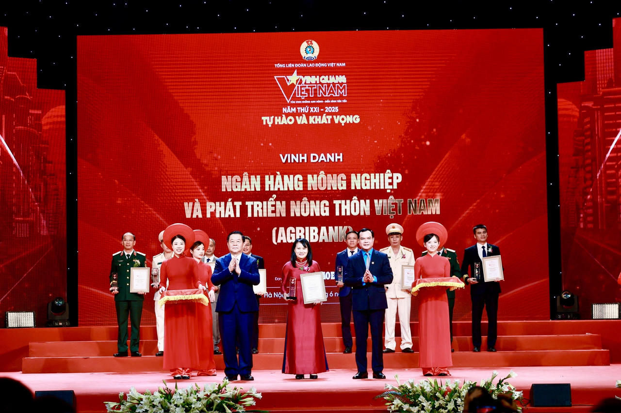 Agribank được vinh danh tại "Vinh Quang Việt Nam" 2025