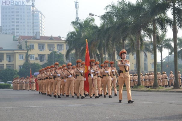 Công an TP. Hà Nội thi 'Điều lệnh, võ thuật công an nhân dân năm 2017'