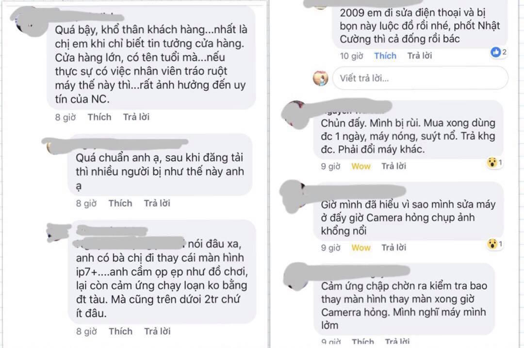 Tiếp vụ Nhật Cường Mobile đánh tráo ruột máy của khách hàng: Nhiều khách hàng ”đồng loạt kêu trời”