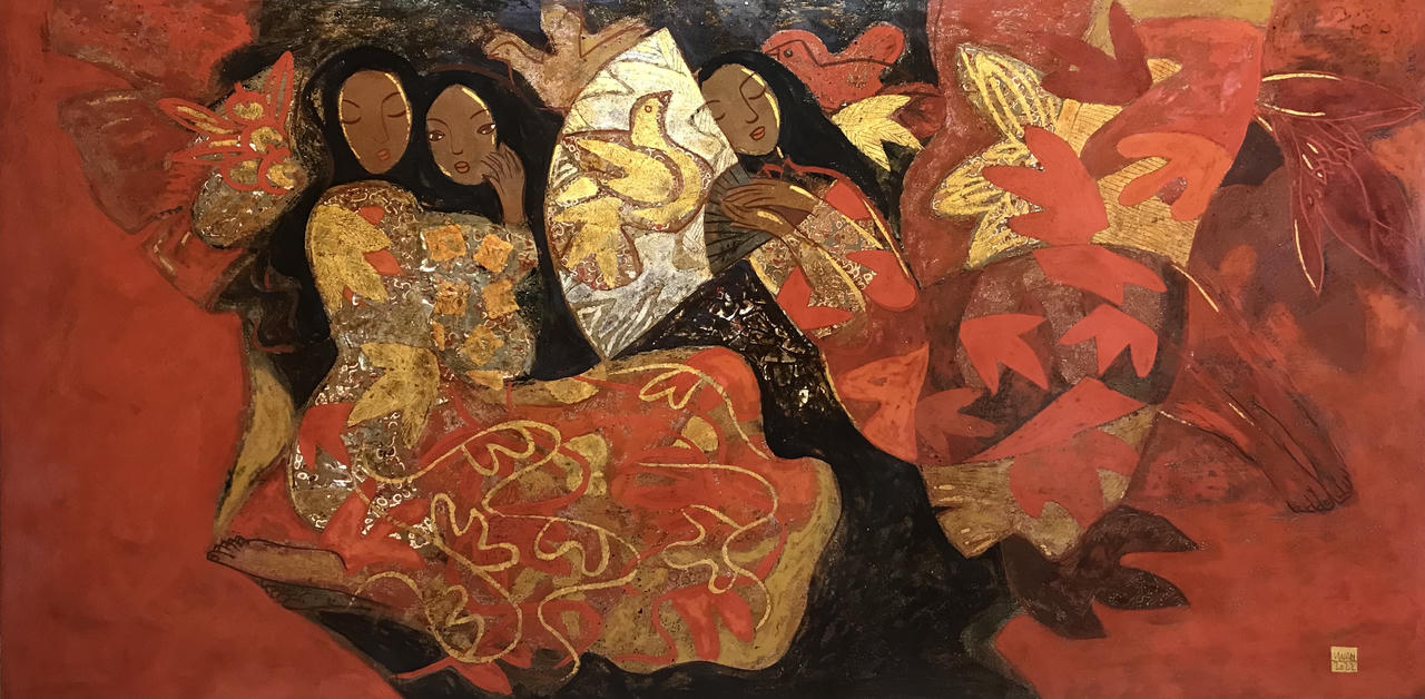 Đắm chìm trong “thế giới” của tranh sơn dầu, sơn mài tại Triển lãm T5 lần thứ IV