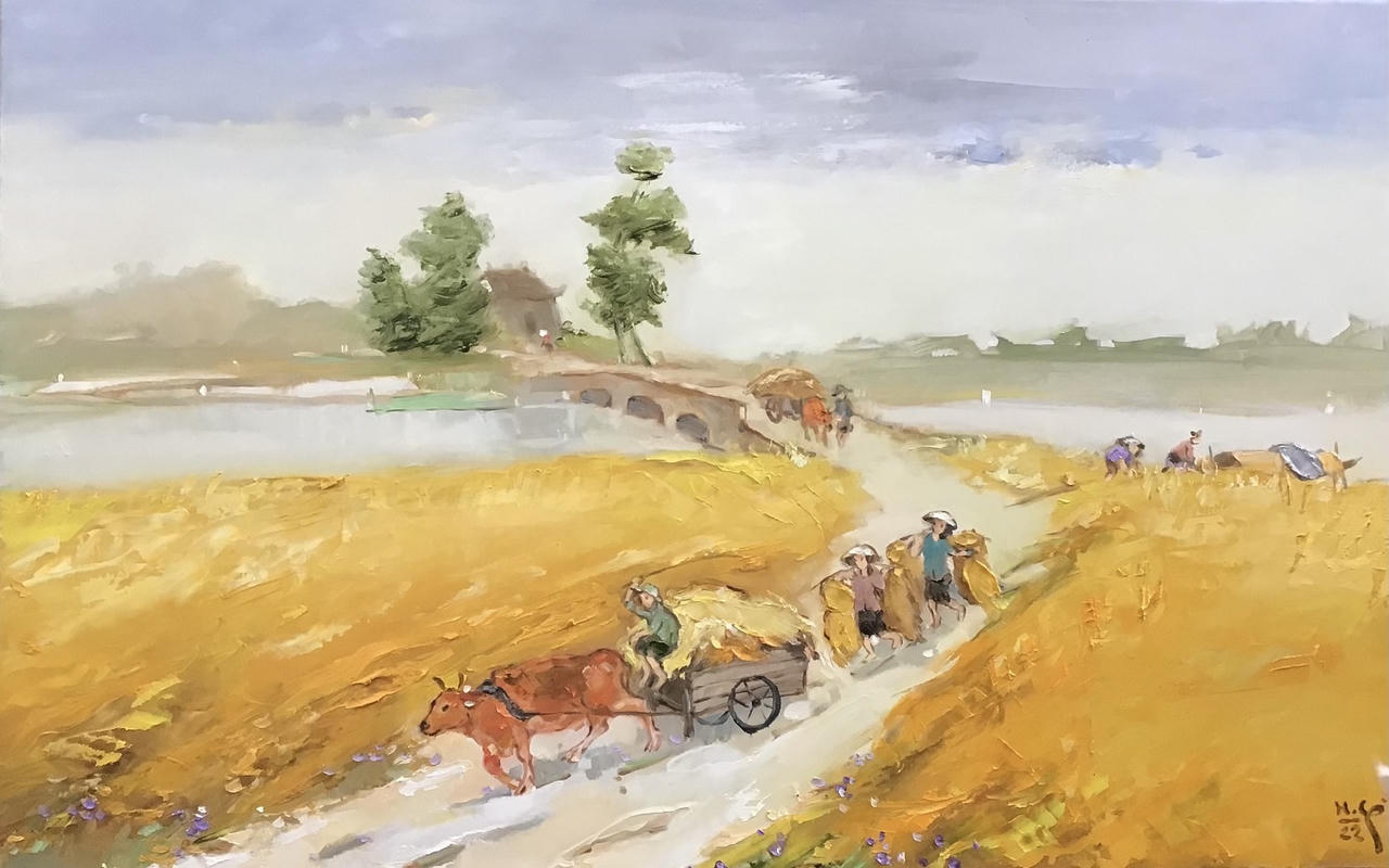 Đắm chìm trong “thế giới” của tranh sơn dầu, sơn mài tại Triển lãm T5 lần thứ IV